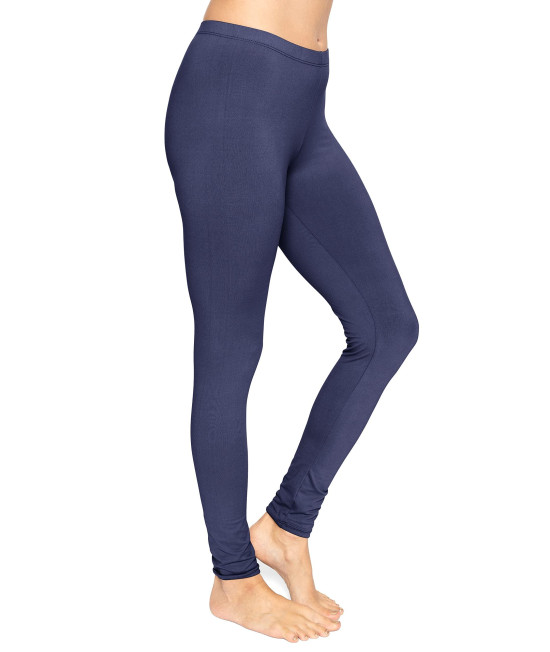 Stretch Is Comfort Womens Plus Size Cotton Full Length Leggings Navy Blue X-Large