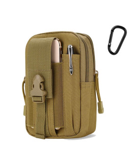 PHILEX Tactical Molle Pouch EDc Utility gadget Outdoor Men Waist Bag with Phone Belt clip Holder Holster Brown