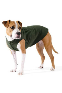 Gold Paw Stretch Fleece Dog Coat - Soft, Warm Dog Clothes, Stretchy Pet Sweater - Machine Washable, Eco Friendly - All Season, Hunter Green, Size 24
