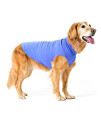 Gold Paw Stretch Fleece Dog Coat - Soft, Warm Dog Clothes, Stretchy Pet Sweater - Machine Washable, Eco Friendly - All Season, Cornflower Blue, Size 24