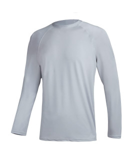 Mens Swim Shirts Rashguard Sun Shirt Upf 50 Uv Sun Protection Outdoor Long Sleeve T-Shirt Swimwear Light Gray Xxl
