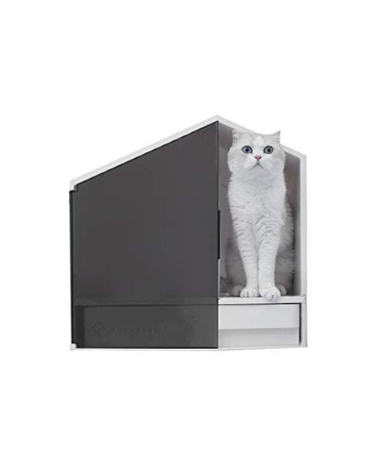 Furrytail Glow House Cat Litter Box, Semi-Enclosed and Front Door Entrance Cat Litter Box with Litter Scoop, Premium Design and Practical Use Litter Box for Cats Less Than 10 pounds