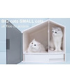 Furrytail Glow House Cat Litter Box, Semi-Enclosed and Front Door Entrance Cat Litter Box with Litter Scoop, Premium Design and Practical Use Litter Box for Cats Less Than 10 pounds