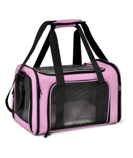 Henkelion Cat Carriers Dog Carrier Pet Carrier for Small Medium Cats Dogs Puppies up to 15 Lbs, TSA Airline Approved Small Dog Carrier Soft Sided, Collapsible Travel Puppy Carrier - Pink