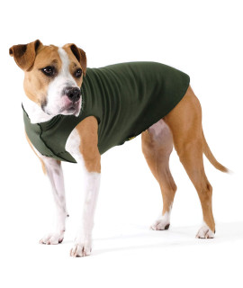 Gold Paw Stretch Fleece Dog Coat - Soft, Warm Dog Clothes, Stretchy Pet Sweater - Machine Washable, Eco Friendly - All Season, Hunter Green, Size 28