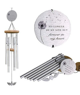 Memorial Wind Chimes for Loss of Loved One Prime - Sympathy Wind Chimes, Wind Chimes Memorial - Large 26" Silver - Ideal Bereavement Gifts or Loss of Dog Gifts - Windchimes in Memory of a Loved One