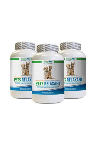 Dog Relax Pills - PET Relaxant - Made for Dogs and Cats - Natural Anxiety and Stress Relief - Mood Boost - Best Formula - Chamomile Pills for Dogs - 3 Bottles (270 Treats)