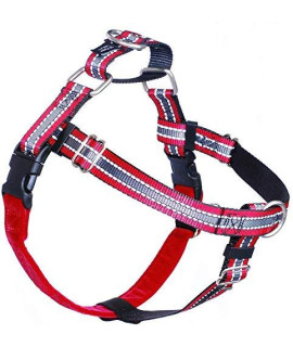 2 Hounds Design Freedom No-Pull Dog Harness with Leash, Reflective, Adjustable Comfortable Dog Harness with Front Clip for Everyday Walking, Made in USA (Large 1") (Reflective Red)