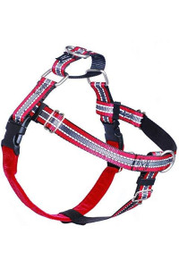 2 Hounds Design Freedom No-Pull Dog Harness with Leash, Reflective, Adjustable Comfortable Dog Harness with Front Clip for Everyday Walking, Made in USA (XXLarge 1") (Reflective Red)