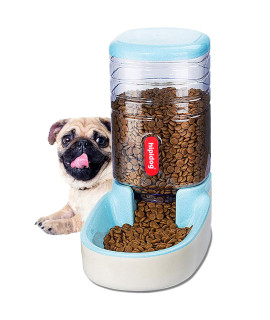 Xingcheng-Sport Pets gravity Food and Water Dispenser Set,Small Big Dogs and cats Automatic Food and Water Feeder Set,Double Bowl Design for Small and Big Pets (Blue Food Feeder)