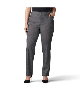 Lee Womens Size Relaxed Fit All Day Straight Leg Pant, BlackWhite Rockhill Plaid, 14 Plus