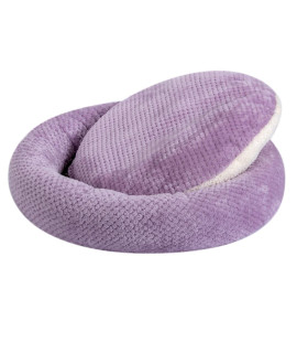 WONDER MIRACLE Fuzzy Deluxe Pet Beds, Super Plush Dog or Cat Beds Ideal for Dog Crates, Machine Wash & Dryer Friendly (24 x 24, Lavender)