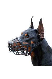 Dog Muzzle, Breathable Basket Muzzles for Small, Medium, Large and X-Large Dogs, Stop Biting, Barking and chewing (L - Springer Spaniel, Black)