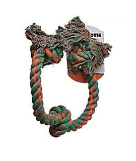 MAMMOTH Flossy Chews Colored 3 Knot Tug Rope X-Large - 36" Long - Pack of 6