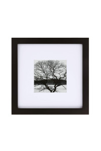 Egofine 8x8 Picture Frame Black, Made of Solid Wood for Table Top Display and Wall Mounting Photo Frame