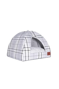 Miss Meow Cat Cave Bed Tent for Indoor Small and Large Cats,Machine Washable and with Removable Cushion Cover,Ultra Soft with Anti-Slip Bottom,Warming Calming Fluffy Small Dogs Tent Bed