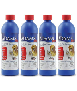 Adams Plus Flea & Tick Shampoo 12 oz - Pack of 4