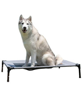 YEP HHO Assembled and Disassembled Dog Bed Elevated Dog Bed Anti-Chewing Tear Resistant mesh Indoor and Outdoor pet Bed (L, Gray)