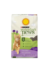 Yesterday's News Purina Non Clumping Paper Cat Litter; Softer Texture Unscented Cat Litter - 26.4 lb. Bag (4 Pack (26.4 lb.))