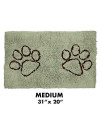 My Doggy Place - Ultra Absorbent Microfiber Dog Door Mat, Durable, Quick Drying, Washable, Prevent Mud Dirt, Keep Your House Clean (Sage Green w/Paw Print, Medium) - 31 x 20 inch