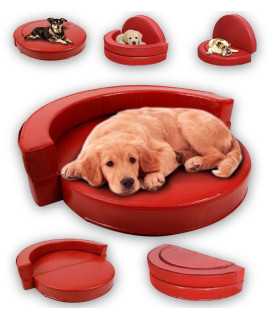 4-in-1 Dog Couch Luxury Dog Sofa Bed for Small and Big Dogs, Deluxe Split Leather Dog Sofa for Large Dogs as Well As Small and Medium Dogs, Elegant Pet Dog Sofa Bed