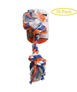 Mammoth Flossy Chews Colored Rope Bone X-Large (10 Long) - Pack of 10