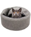 Winsterch Washable Warming Cat Bed House, Round Soft Cat Beds,Pet Sofa Kitten Bed, Small Cat Pet Covered Cat Cave Beds (Gray)