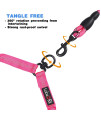 tobeDRI Comfortable Dual Dog Leash Tangle Free with Shock Absorbing Bungee Reflective 2 Dog Leashes for Large Medium Small Dogs (Pink for 25-100 lbs)