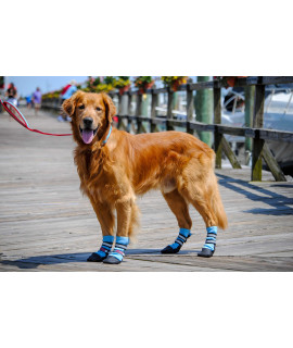 Bark Brite Lightweight Neoprene Paw Protector Dog Boots Designed for comfort and Breathability in 5 Sizes (Blue XL)