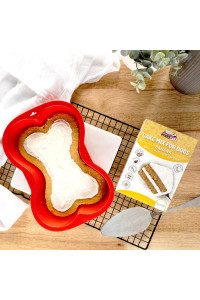 Puppy cake Mix Dog Birthday cake Kit, with Bone Silicone Pan and candles (Banana, Red)