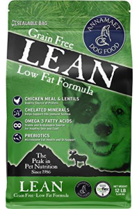 Annamaet grain-Free Lean Reduced Fat Formula Dry Dog Food, (chicken Duck), 12-lb Bag
