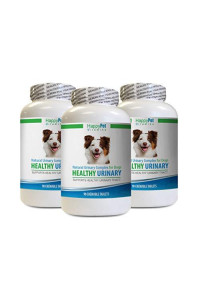 HAPPY PET VITAMINS LLC Anti inflammatory Dog Treat - Dog Natural Urinary Health Complex - Full Bladder Health and Control - UTI Solution - Dog Marshmallows - 3 Bottles (270 Tabs)