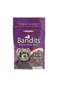 Marshall Pet Products Natural High-Protein Bandit Semi-Moist Chew Treats, with Raisin Flavor, for Ferrets, 3 oz