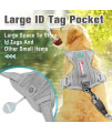 BARKBAY No Pull Dog Harness Front Clip Heavy Duty Reflective Easy Control Handle for Large Dog Walking with ID tag Pocket(Grey,XL)