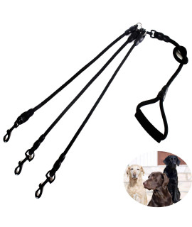 Heyllou 3 in 1 Durable Nylon Dog Leash with Padded Handle, 360A Swivel No Tangle climbing Rope Removable Pet Traction Rope, Lead for Medium Large Dogs Black