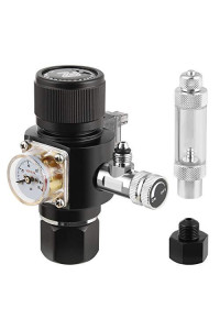 FZONE Aquarium CO2 Regulator Mini Series V3.0 Dual Stage with DC Solenoid and Bubble Counter Check Valve Compatible Paintball Tank CGA320 CO2 Cylinder