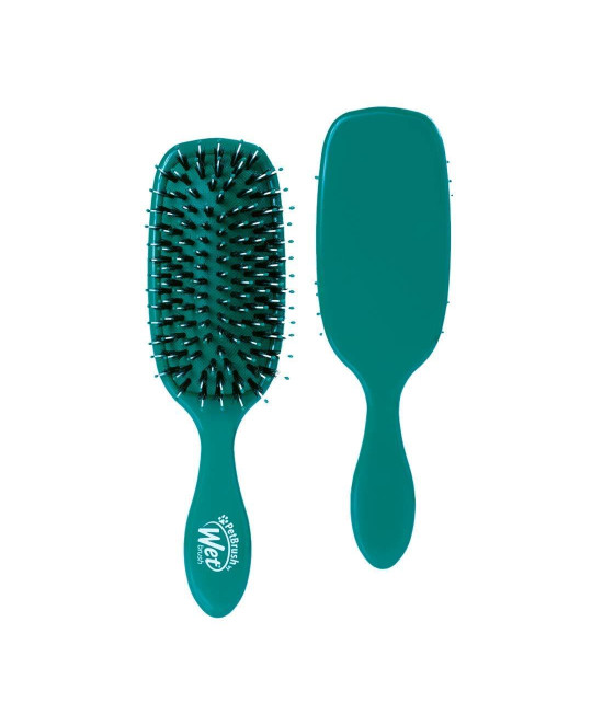Pet Hair Brush by Wet Brush, Smooth Shine Dog and cat Brush - De-Shedding comb Dematting Tool for grooming Long or Short-Haired Dogs - Tangle-Free for Less Pulling Tugging - Teal