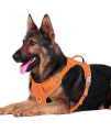 BARKBAY No Pull Dog Harness Front Clip Heavy Duty Reflective Easy Control Handle for Large Dog Walking with ID tag Pocket(Orange,XL)