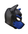 XuSha Neoprene Puppy Hood Mask Full Face Cosplay Costume Mask Dog Hood Pet Hat Removable Mouth Cosplay Party Dog Head Mask Props Animal Imitation Puppy mask for Men Adult(Medium+Blue)