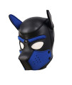 XuSha Neoprene Puppy Hood Mask Full Face Cosplay Costume Mask Dog Hood Pet Hat Removable Mouth Cosplay Party Dog Head Mask Props Animal Imitation Puppy mask for Men Adult(Medium+Blue)