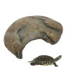 POPETPOP Reptile Hideaway-Tortoise Cave-Reptile Cave-Rock Shelter+Platform for Tortoise