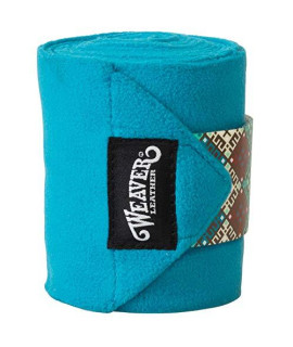 Weaver Leather Polo Leg Wraps, Turquoise with Turquoise Geo Strap, 4-1/2" W x 9' Long