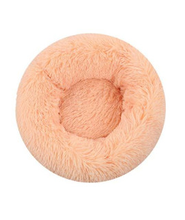 XIAJIE Pet Bed, Fluffy Luxe Soft Plush Round Cat and Dog Bed, Donut Cat and Dog Cushion Bed, Self-Warming and Improved Sleep, Orthopedic Relief Shag Faux Fur Bed Cushion (Yellow , 60 )