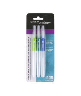 Tombow 56253 Water Brush, 3-Pack Easily Blend Water-Based Markers, Watercolor Paint, and More with 3 Flexible Brush Tips