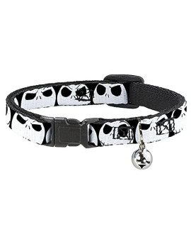 Cat Collar Breakaway Nightmare Before Christmas 7 Jack Expressions Black White 8 to 12 Inches 0.5 Inch Wide