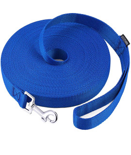 AmaGood Dog/Puppy Obedience Recall Training Agility Lead-15 ft 20 ft 30 ft 50 ft Long Leash-for Dog Training,Tie Out,Play,Safety,Camping (50 feet, Blue)