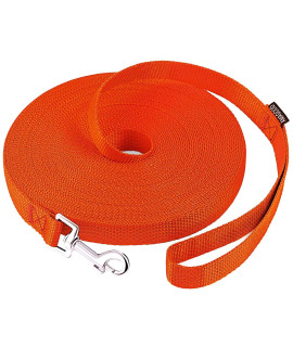 AmaGood Dog/Puppy Obedience Recall Training Agility Lead-15 ft 20 ft 30 ft 50 ft Long Leash-for Dog Training,Tie Out,Play,Safety,Camping (50feet, Orange)