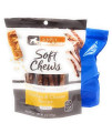 Simply Nourish Soft Chews Dog Treat Sticks, 6oz (Chicken and Cheese: Pack of 2) and Tesadorz Resealable Bags