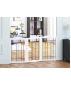 Spirich Freestanding Wire Pet gate for Dogs, 60 inches Extra Wide, 30 inches Tall Dog gate for The Houes, Doorway, Stairs, Pet Puppy Safety Fence, White- 3 Panels(No Include Support Feet)