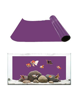 T&H Home Aquarium Dacor Backgrounds - Pure Purple Fish Tank Background Aquarium Sticker Wallpaper Decoration Picture Pvc Adhesive Poster 36.4 W X 16.4 H